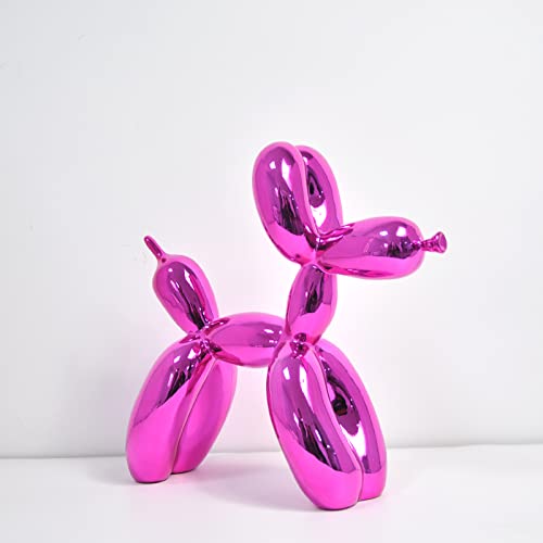 Standing Shinny Balloon Dog Metallic Finish Sculpture Animals Collectible Figurines Fashion Art Resin Craft Living Room Ornament Modern Desktop Decorations Home Décor (9.8”H X 3.5”W X 9.8”L, Purple) #TOP2