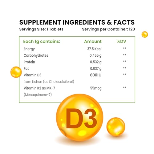 Best Selling Vitamin D3 + K2 Supplement for a Healthy Heart & Strong Joints - Image 2