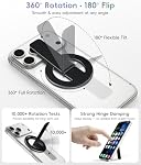 Magtame Magnetic Phone Stand for Magsafe, Ultra-Slim Phone Stand Grip & Magnetic Kickstand, 360°Rotation Multi-Angle Desktop Holder for iPhone 17 16 15 14 Pro Max, Magsafe Case & Android, Black