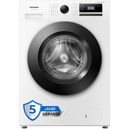 HEINNER HWM-HME6012IVSMA+++ Waschmaschine – 6 kg Fassungsvermögen, 1200 U/min, Inverter-Motor, LED-Display, Mehrere Waschprogramme, Energieeffizienzklasse A+++, Silber, – 5 Jahre Garantie