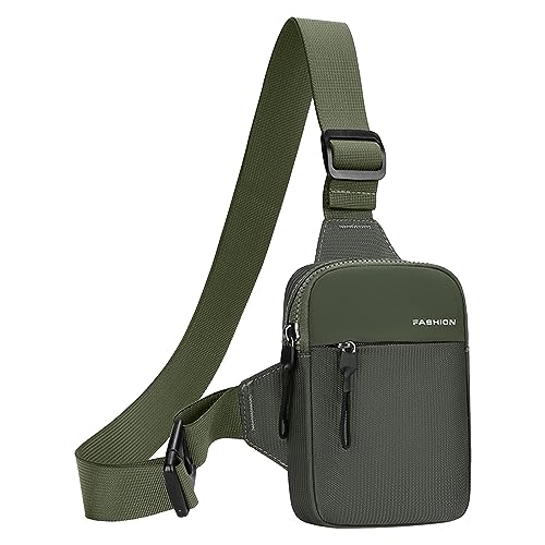 Imagen de Genérico Bolso de pecho para hombre cartera de bolso de hombro informal mochila pequeña multifuncional bolsos para hombre