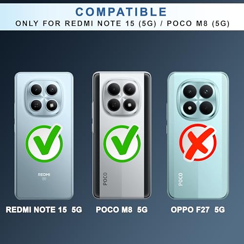 Image of CEDO Backcover for Redmi Note 15 (5G) / Poco M8 (5G) | Camera Protection Bump Shockproof Edge | Ultra Hybrid Transparent Acrylic Clear TPU+PC Hard Backcase Cover (Black)