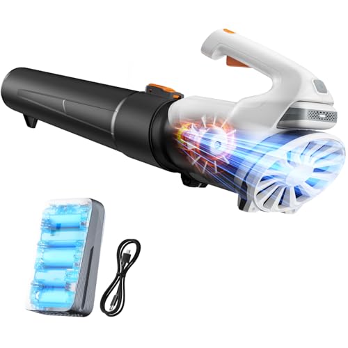 Litheli 20V Cordless Leaf Blower 85 MPH, 2 Speeds Axial Electric Leaf Blower Battery Powered for Blowing Leaves, Dust, Snow, 2.0 Ah Battery Included