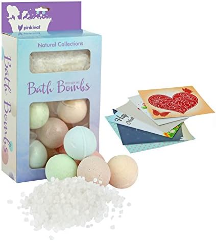 Bath Bombs Spa Gift Set 5 USA Designed Fizzies, with Bath Salt, Garden Sage, Lemon Cedar, Hawaiian Blue, Ruby Grapefruit, Violet, Infused with Jasmine, Sweet Orange, Sandalwood, Ylang Oil, Vitamin E,