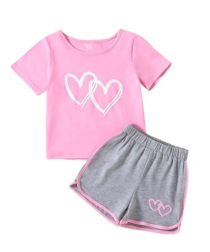Image of KYDA KIDS Girls 100% Cotton Bio Washed Printed T-Shirt and Shorts Co-ords Clothing Set | Premium Soft & Breathable Summer Casual Comfort Outfit for Girls