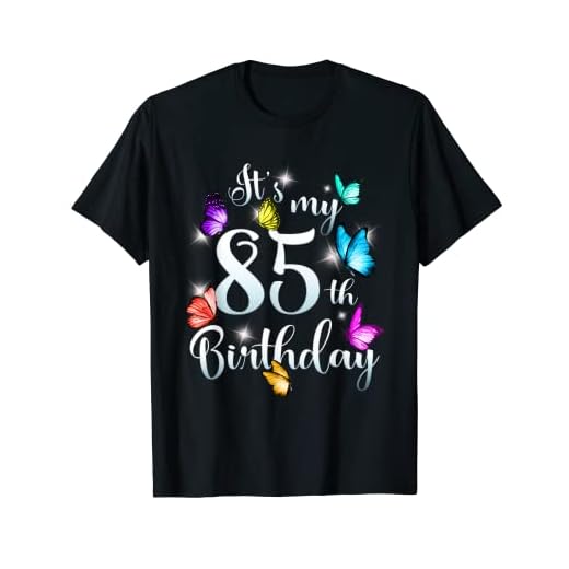 Es mi 85 cumpleaños camisa colorida mariposa feliz cumpleaños Camiseta