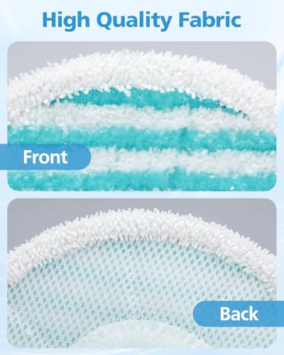 Image of iSingo 6 Pack Mop Pads Replacement Compatible with Pursteam ScrubMaster Steam Mop Cleaner, Washable & Resuable Microfiber Mop Head Refills