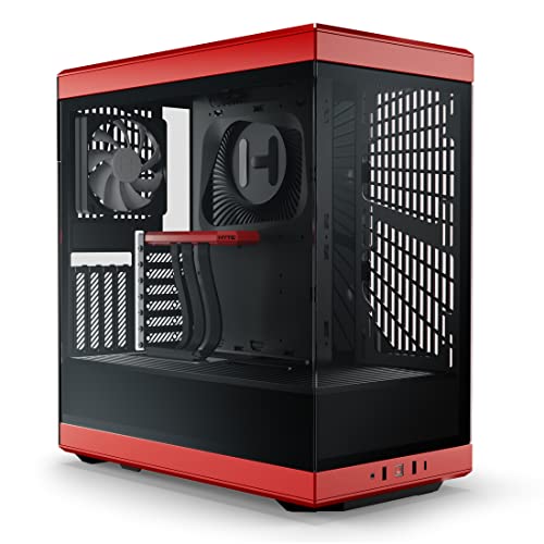 HYTE Y40 Modern Estetic Panoramic Tempered Glass Mid-Tower ATX Computer Gaming Case con PCIE 4.0 Riser Cable Incluso, Rosso (CS-HYTE-Y40-BR)