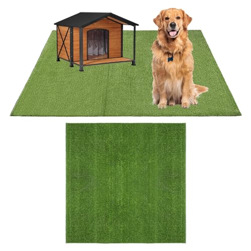 Image of GLOBREEN Artificial Grass for Dogs Potty, 3FT X 3FT Pets Fake Grass Turf for Patio Balcony Backyard, Waterproof Easy to Cut
