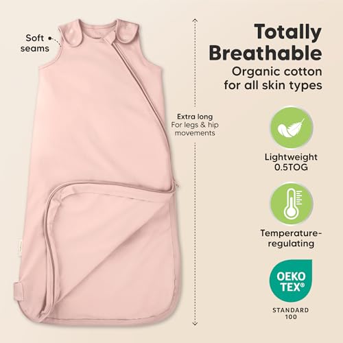 Image of 2-Pack Organic Baby Sleep Sacks, 100% Cotton 0.5TOG (Butterflies, 18-24M) | Soft Breathable, Baby Wearable Blanket, Toddler Sleeping Sack 18-24 Months, Easy to Wear Transitional Swaddles for Newborns