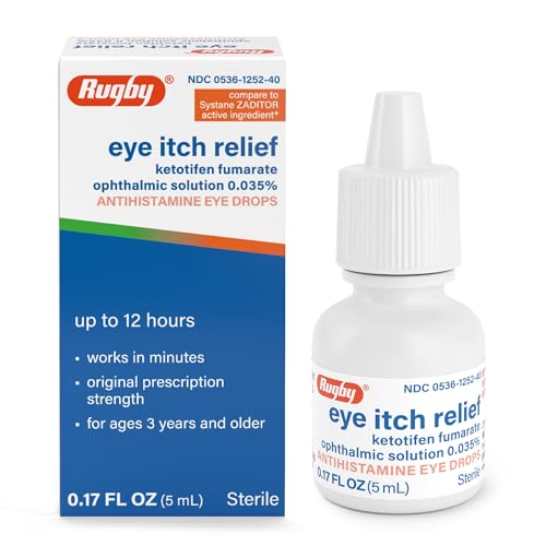 Rugby Eye Itch Relief, Antihistamine Drops, Up to 12 Hours of Relief, Original Prescription Strength Eye Drops 0.17 Fl Oz