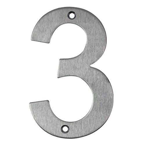 Número de casa, de acero inoxidable para atornillar, número de puerta de diseño (3)