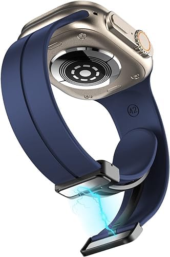 Image of Soft Silicone Sport Band Compatible with Apple Watch Ultra 49mm 45mm 44mm 42mm Magnetic Clasp Adjustable Strap For iWatch Series 10 9 8 7 6 5 4 3 2 1 SE Ultra 2nd gen (Only Strap, No Watch)