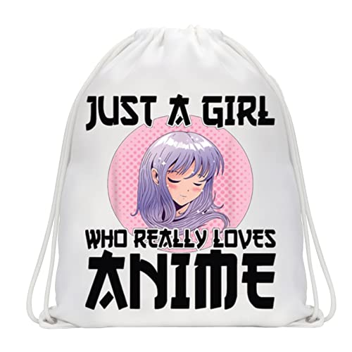 WZMPA Anime Fan Drawstring Backpack - Lover's Gift Just Who Loves Anime Travel Bag Merchandise