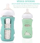3 Pack Silicone Sleeves for Avent Natural Glass Baby Bottles, Anti Breakage Baby Bottle Holder, Compatible Philips AVENT Glass Natural Baby Bottle 8 oz, BPA Free