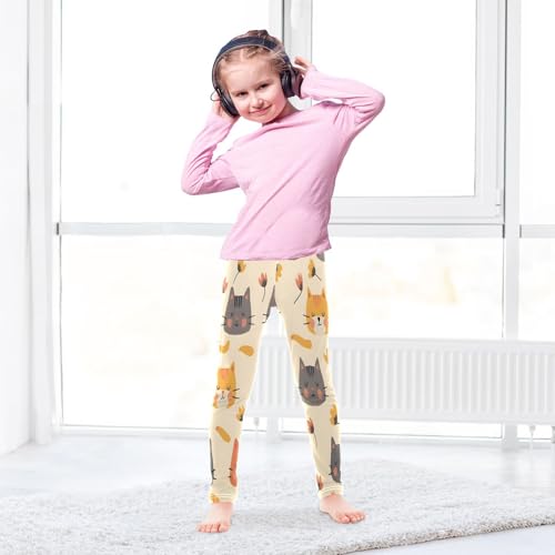 Toddler Girls Leggings Printed Yoga Pants Leggings Cats Flowers for Kids4