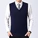 Produktbild Pullunder Strickwesten Für Herren - Classic Casual V-Ausschnitt Ärmellose Weste Pullover, Herbst Winter Warm Plus Size Kaschmir Business Strickpullover, Pure Color Gilet Pullover Herren Kleidung, M