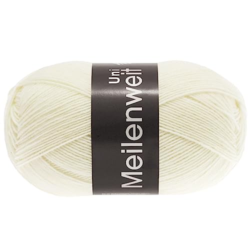 LANA GROSSA Meilenweit 100 | Sockenklassiker, uni und bedruckt, waschmaschienenfest | Handstrickgarn aus 80% Schurwolle & 20% Polyamid | 100g Wolle zum Stricken & Häkeln | 420m Garn FB1113