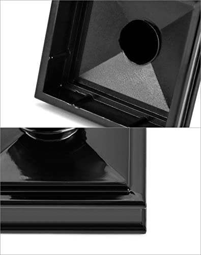 Capuchon de poteau de clôture métallique 7,6x7,6 cm avec boule supérieure noire
