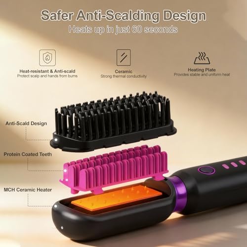 Cepillo alisador eléctrico portátil Nizzarra morado miniatura 5