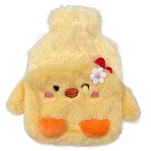Duck Rubber Hot Water Bottle with Cute Plush Cover, Classic