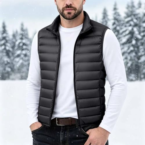 Puffer Vest Men Fall Winter Fashion Sleeveless Quilted Fleece Vest Jacket - image 2