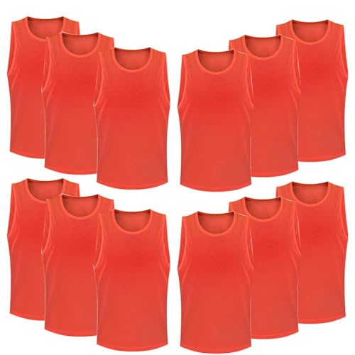 FIBOGOUP 12 Football training bibs Practice Vests,Soccer Pinnies Vests Jerseys Mercerized Fabric,Training Pinnies for Youth Adult Sports Basketball, Soccer, Football, Volleyball