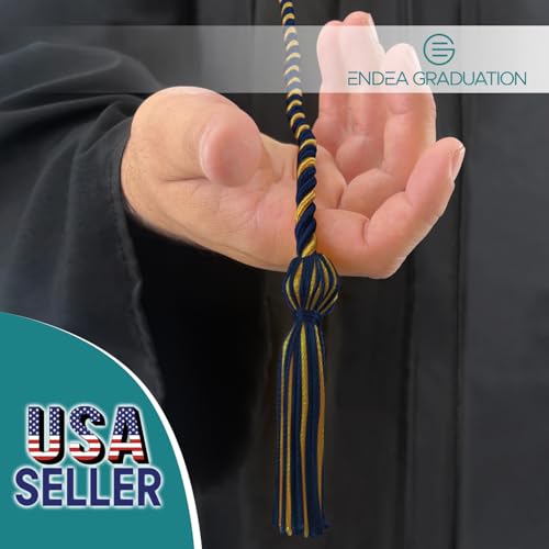 Image of Endea Graduation Single Honor Cord Two-Color (Navy Blue /Antique Gold)