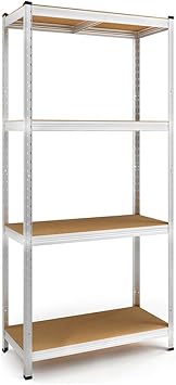 TAHA   180cm x 90cm x 40cm 175KG Per Shelf 875KG Capacity Garage Shed Storage Shelving Units.