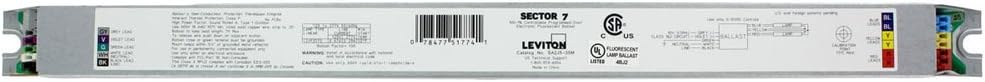 Leviton SA2J8-17M Sector 7, 120-277V, 50-60Hz, 16.5-Inch Can 0-10V 2 Lamp For 17W Linear Or U-Bent T8, Silver
