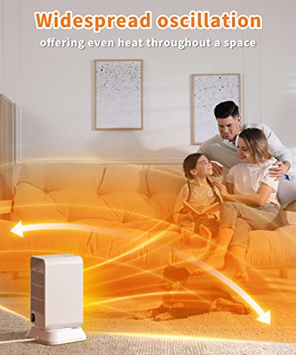 Tyzu Space Heaters For Indoor Use, 1500W Electric Space Heater With Widespread Oscillation, Overheating & Tip-Over Protection, Ptc 3S Fast Heating Ceramic Room Heater For Office Under Desk Quiet #TOP1