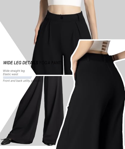 Safort Women's Wide Leg Pants Stretch Dress Pants Loose Leg Palazzo Trousers 28''/31''/34'' for Office Work Business4