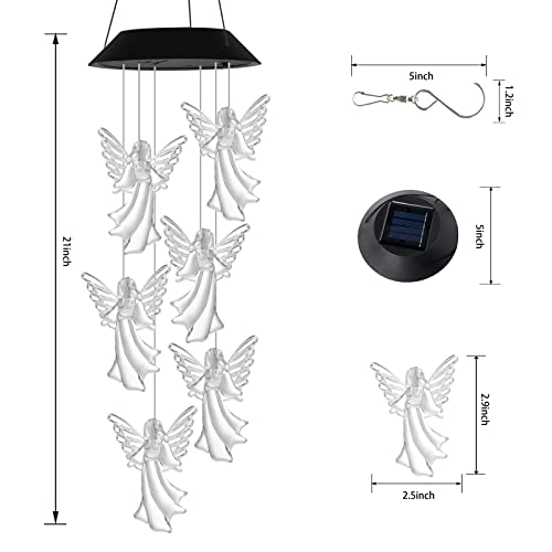 Angel Wind Chimes Solar Wind Chimes Birthday Gifts For Mom Angel Guardain Gifts For Women Color Changing Solar Led Wind Chimes Light For Home Party Gift Grandma Gifts #TOP6