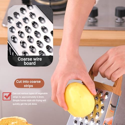 Rallador de caja de acero inoxidable con 6 caras, 22.5 cm miniatura 7