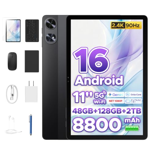 �y 11�C���` �Z�b�g�� �^�u���b�g 2026 Android16�zP11 Pro �A���h���C�h�^�u���b�g, 48GB+128GB+2TB�g���Ή�, T7250����, 2.4K 90Hz�����t���b�V�����[�g�f�B�X�v���C, 8800mAh/18W, Wide