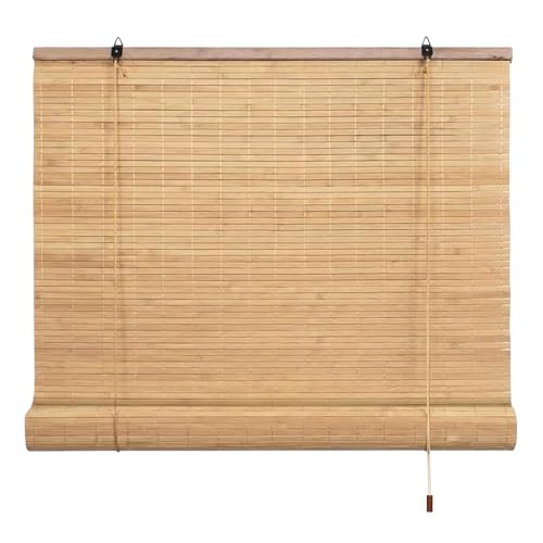 EasySpeed Persiana Enrollable de Bambú Natural (100x180cm),Cortina Persiana de Madera,Estor Ajustable de Ocultación para Exterior e Interior,Diseño Natural para Puertas y Ventana,Marrón