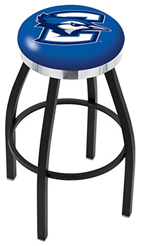 30" L8B2C - Black Wrinkle Creighton Swivel Bar Stool With Chrome Accent Ring By The Holland Bar Stool Company #TOP27