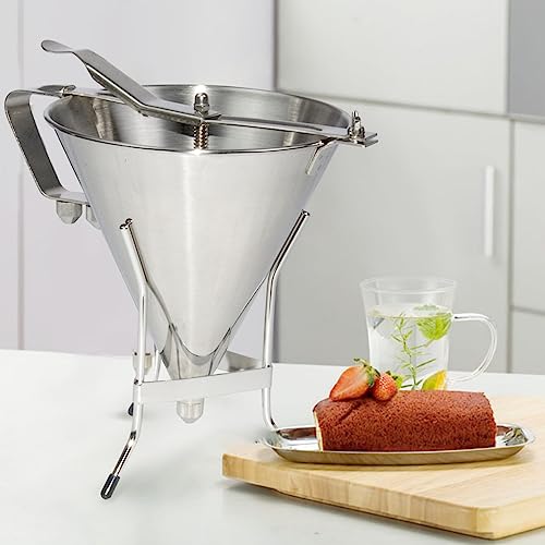 1800 Ml Edelstahl-Teigspender Mit 3 Düsen - Sauberes Backen Für Pfannkuchen & Cupcakes