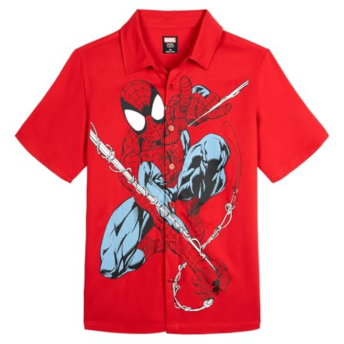 Image of Marvel Spider-Man Matching Family Hawaiian Short Sleeve Button Down Shirt