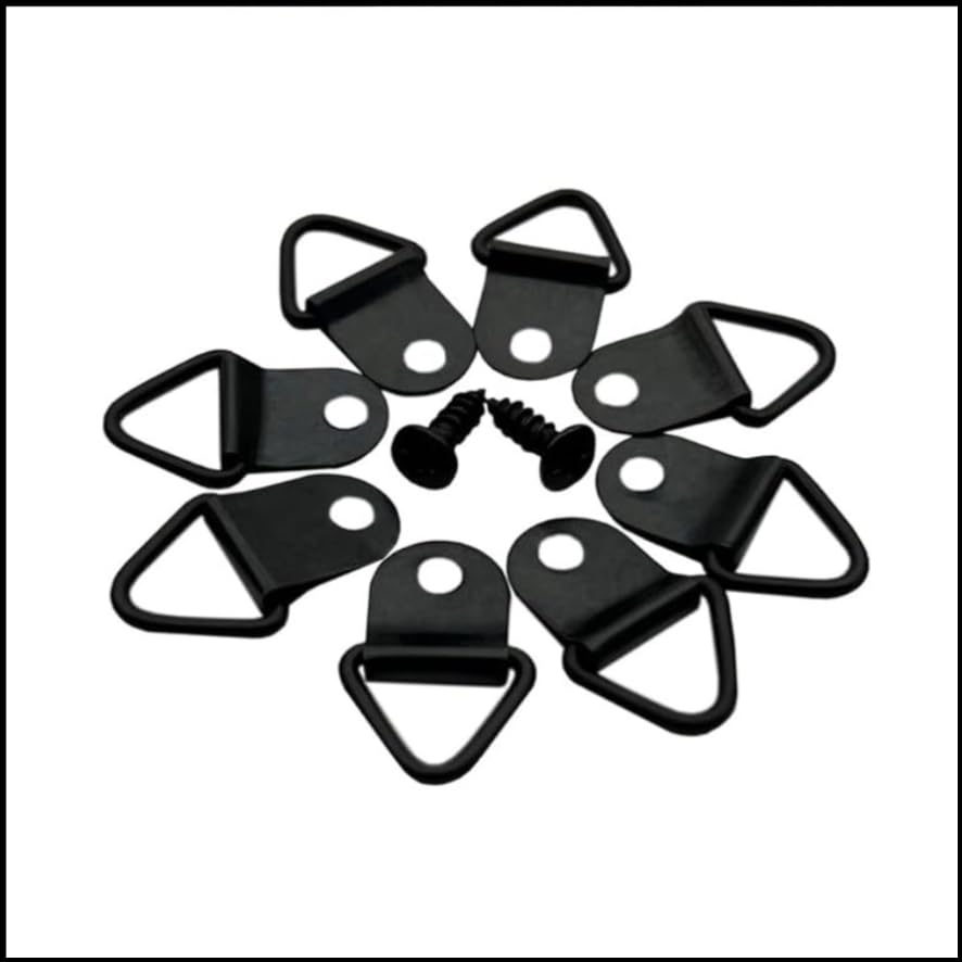 Storp® D-Ring Triangle Hooks for Hanging Picture - 50 Pcs Clock Paintings Artwork Picture Frame Hook Photos (Black)-image-20