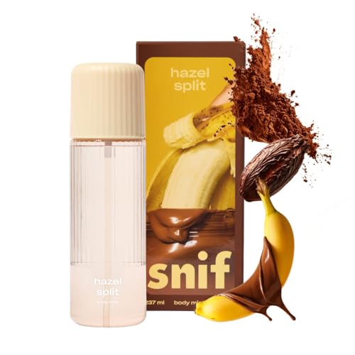 Snif Hazel Split Body Mist 8oz, Gourmand Chocolate Hazelnut Fragrance