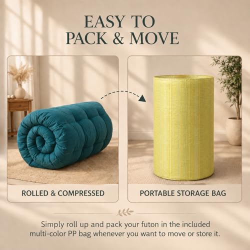 Image of Khadi Essential Cotton Gadda Mattress | Double Bed | 72x48x4.5 Inch | 100% Pure Cotton Fabric | Reversible | All Season Breathable | Soft & Firm | (Double)