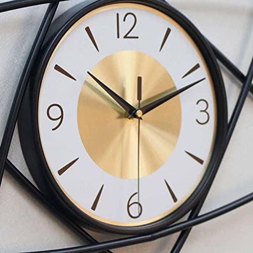 Ganfanren Metal Wall Clock Black Living Room Digital Wall Clock Mute Wall Clock Home (Color : Black, Size : 64Cm) #TOP2