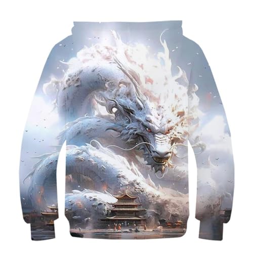 Sweat à manches longues dragon 3D pour enfant confortable et résistant - 3