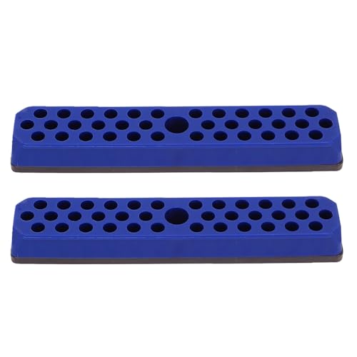 Zunate Porte-foret Portable, 2 Pièces, Organisateur de Forets Hexagonaux, Base Magnétique 43 Trous pour Boîte à Outils Bleu