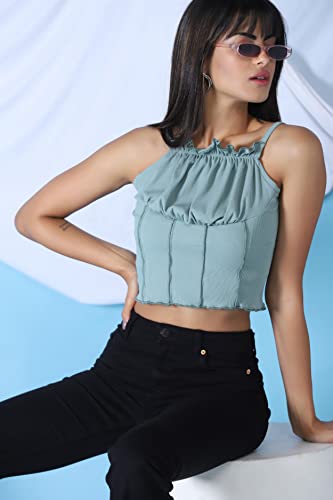 Image of GRECIILOOKS Women's Fashion Tops - Crop Tops, Loose Fit Oversized Shirts & Stylish Korean Tank Tops for Summer Wear