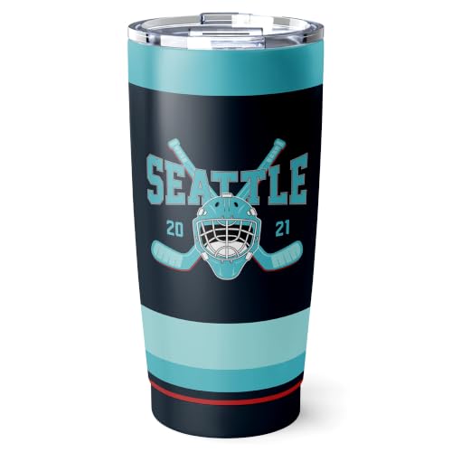 Image of ANTKING Seattle Tumbler 20oz Custom Name Number Travel Mug Gifts | Stainless Steel Insulated Coffee Cup for Men Women
