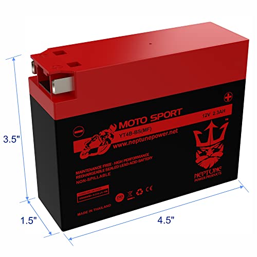 Neptune Power Professional AGM SEALED YT4B-BS High Performance, Maintenance free UT4B-BS Battery Yamaha YJ50R Vino TTR 50 90 Suzuki DR-Z70