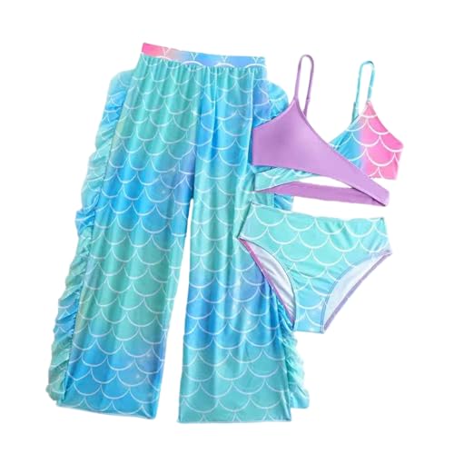Maillots de bain tropicaux légers et extensibles ensemble 3 pièces bébé fille avec chapeau
