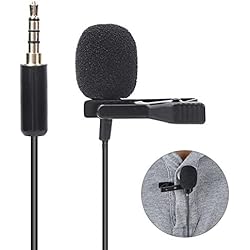 Microfono De Solapa Para Camara Micrófono de solapa, mini micrófono portátil con clip de collar Micrófono de grabación de entrevista para computadora de teléfono móvil